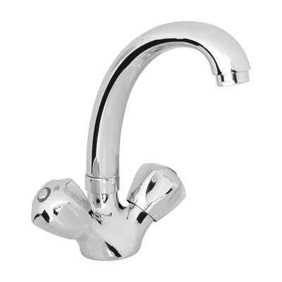 2303-17 Kuğu Lavabo Bataryası Lüks Borulu, Krom